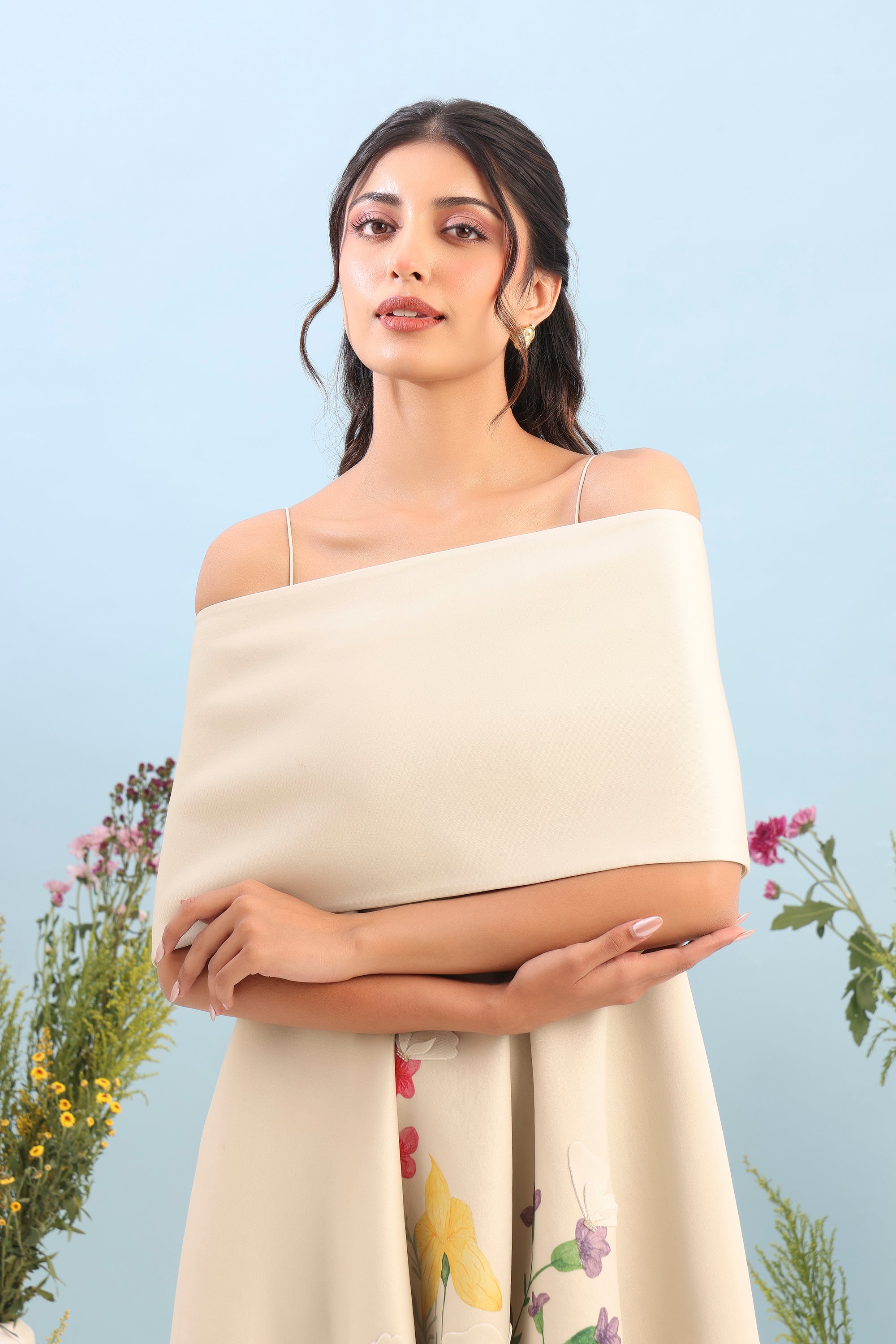 PRINTED DRESS WITH DETACHABLE