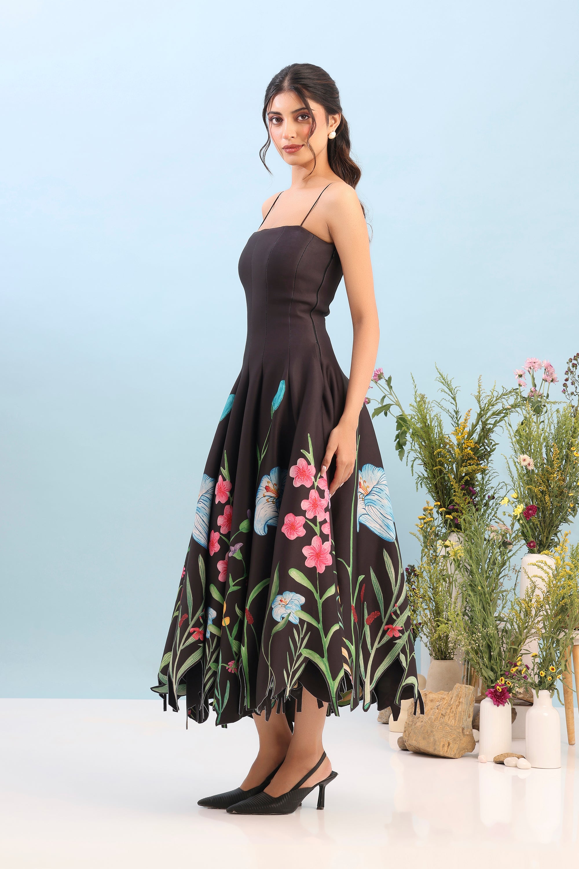 PRINTED PANEL DRESS