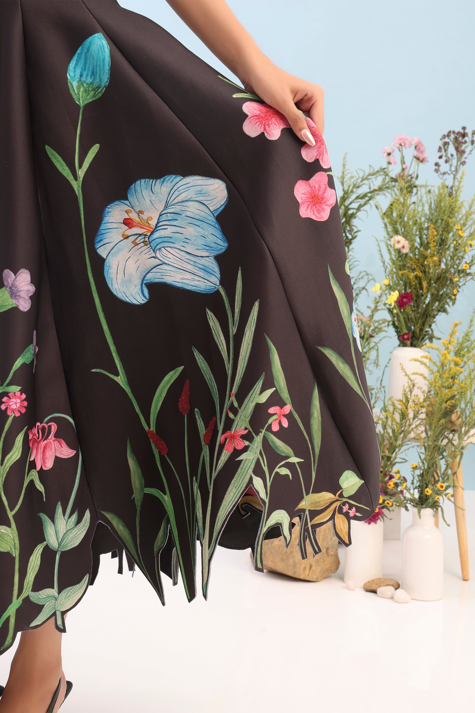 PRINTED PANEL DRESS