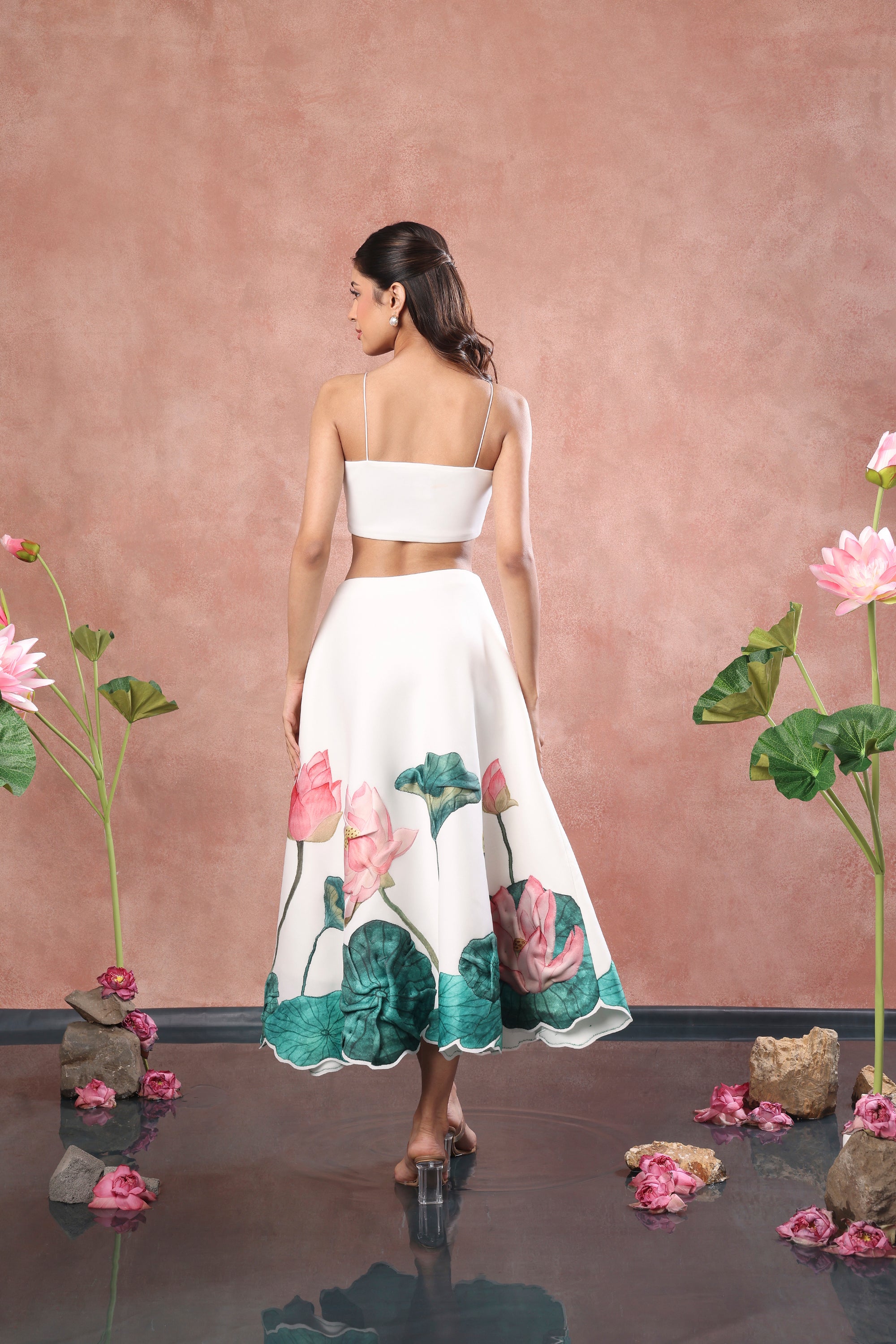 PRINTED SKIRT WITH TUBE TOP