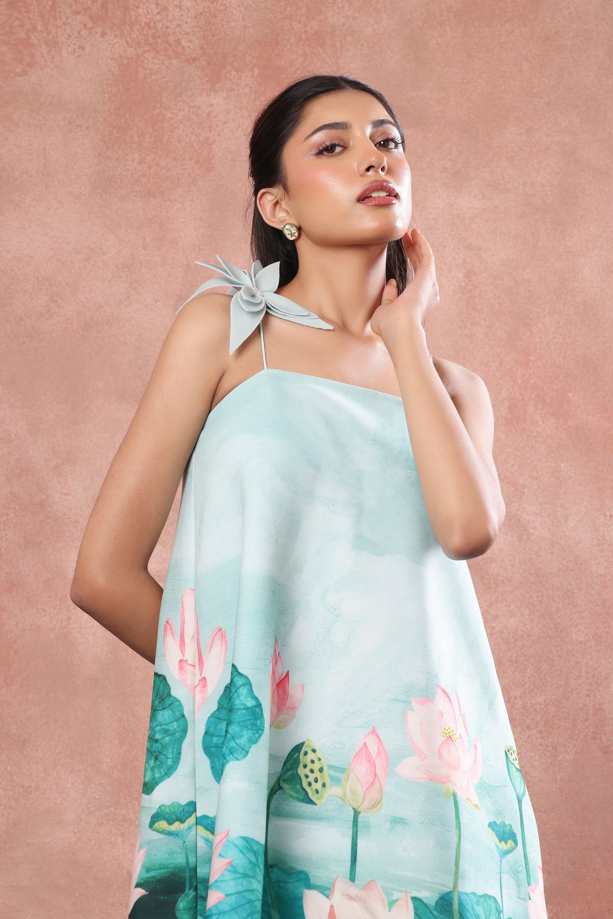 SHORT NEOPRENE PRINTED DRESS