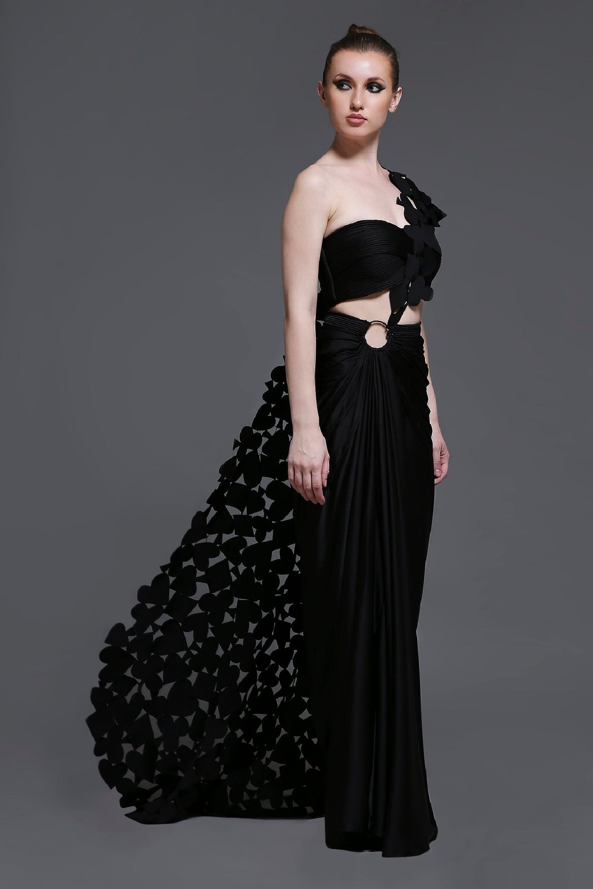 Noir Emily Set of Roped Bustier + Skirt + Cutwork Drape