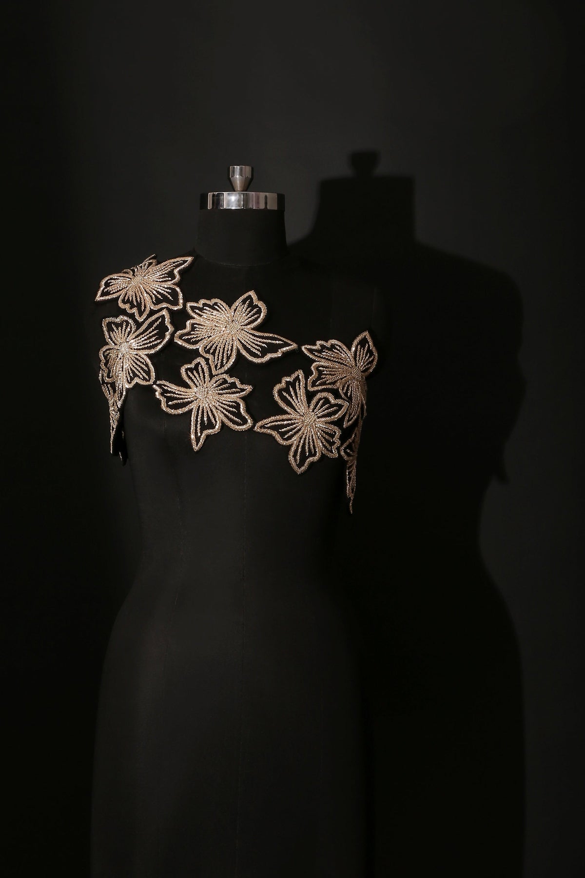 Detachable Zardozi Flowers Overlay