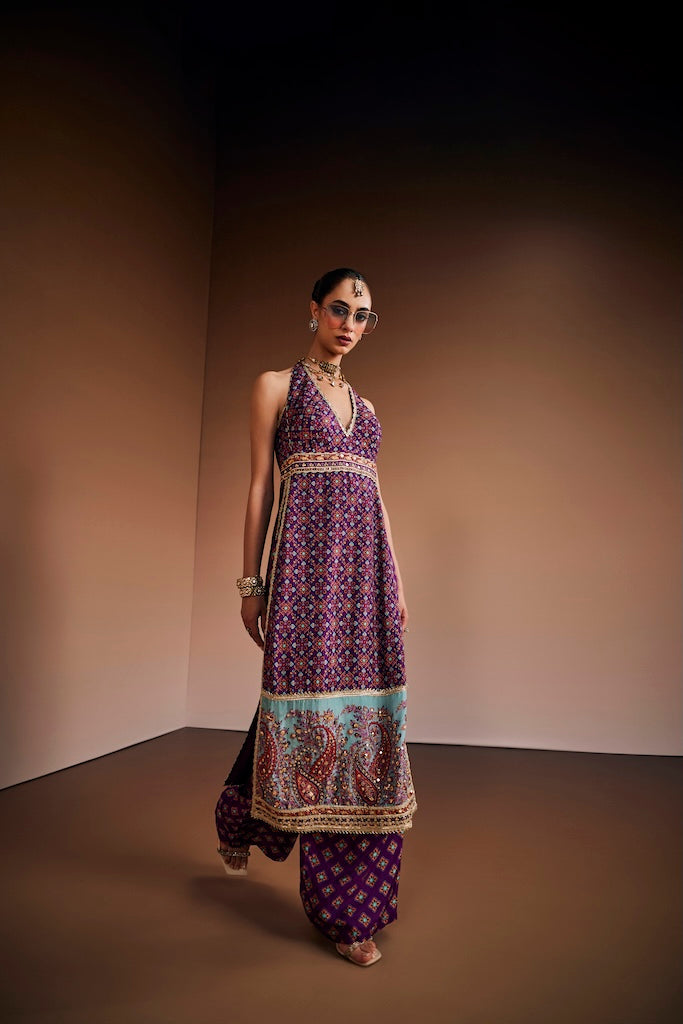 Royal purple regal paisley co-ord set