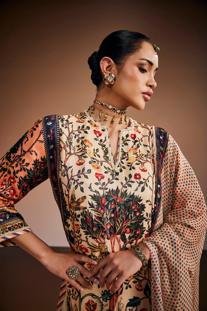 Antique ivory mughal tree suit