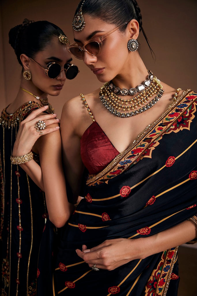 Black noir luxury saree