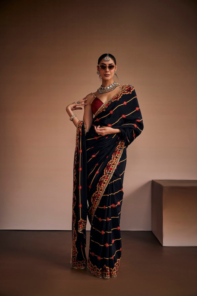 Black noir luxury saree