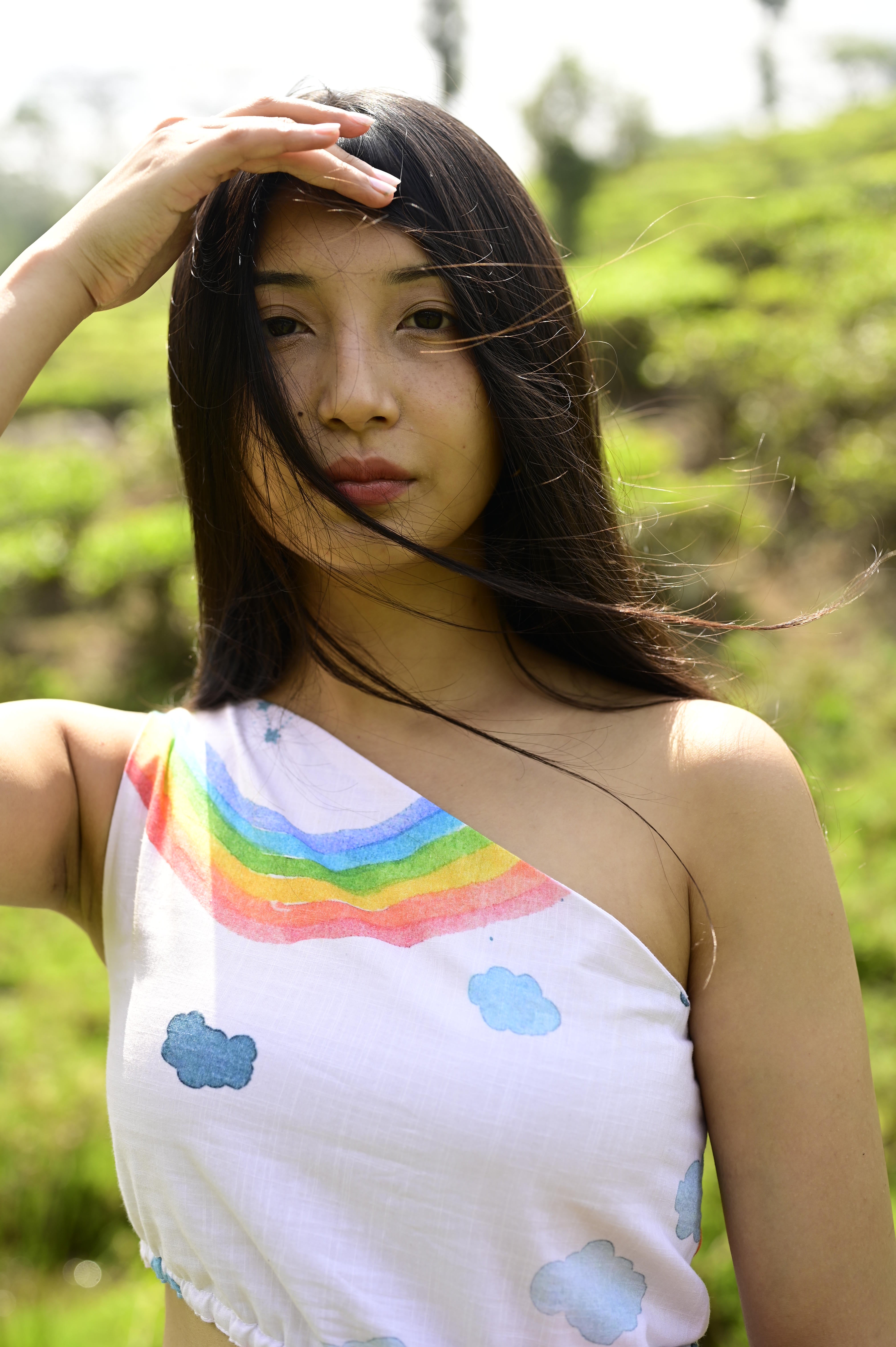 Rainbow Off Shoulder Dress