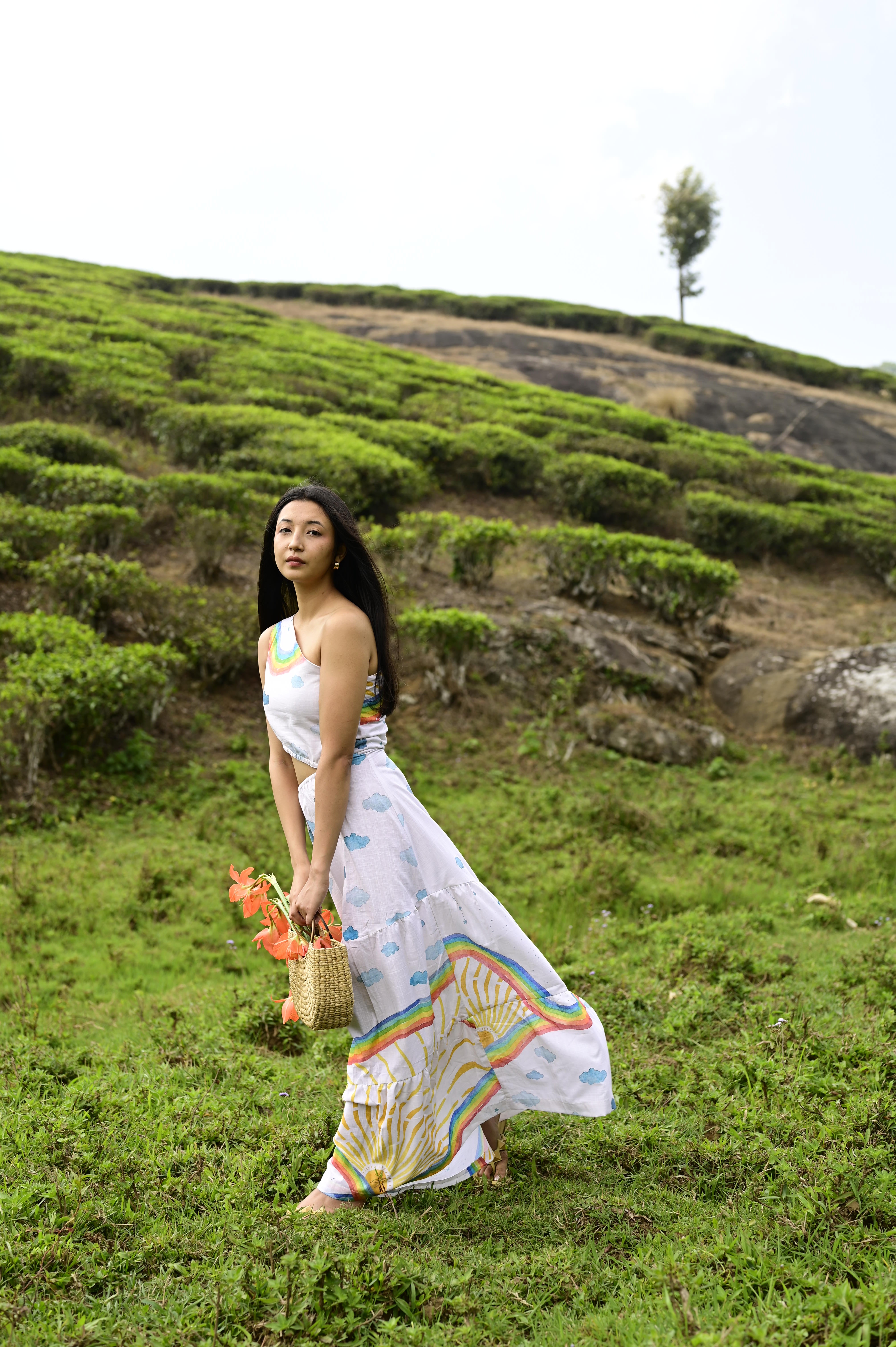 Rainbow Off Shoulder Dress