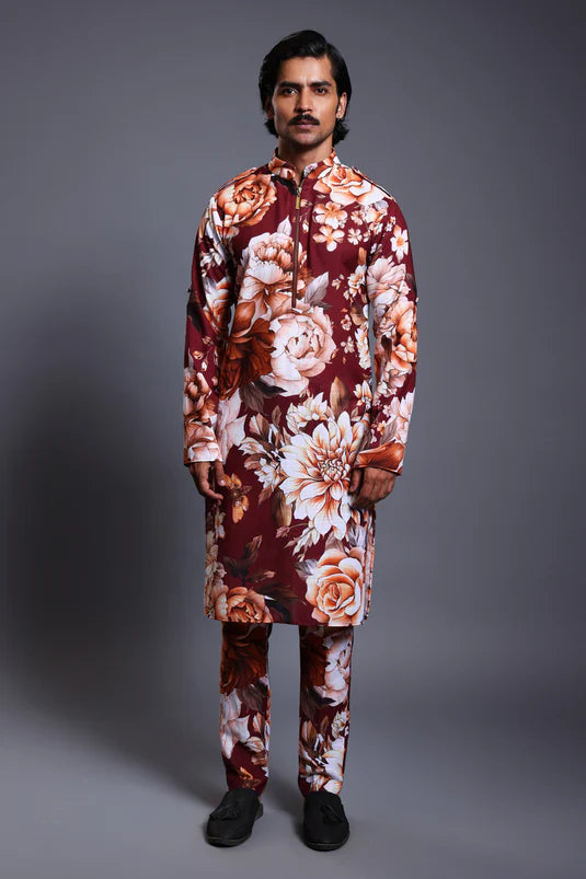 CF moth kurta maroon