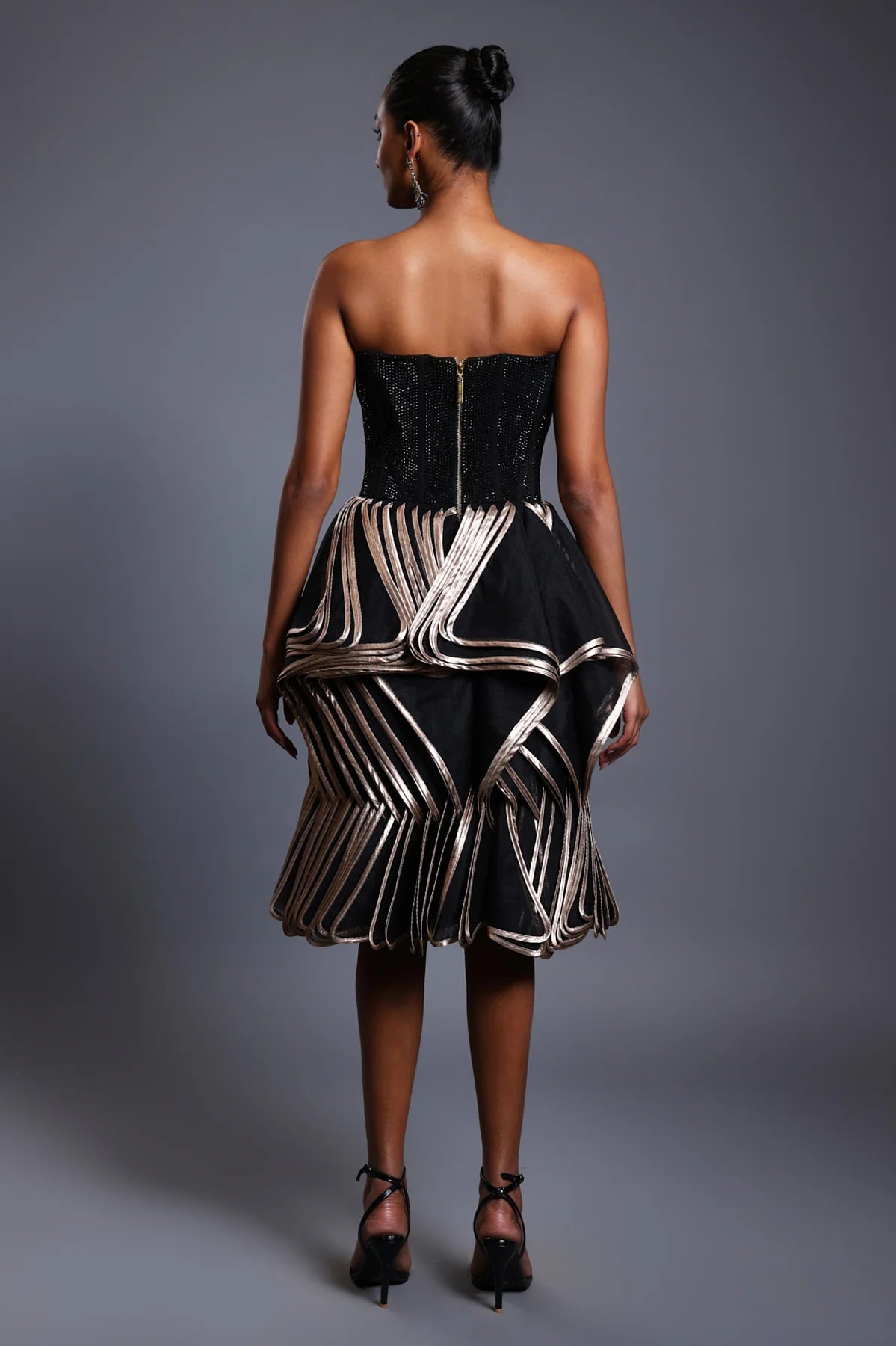 CF cascade dress black