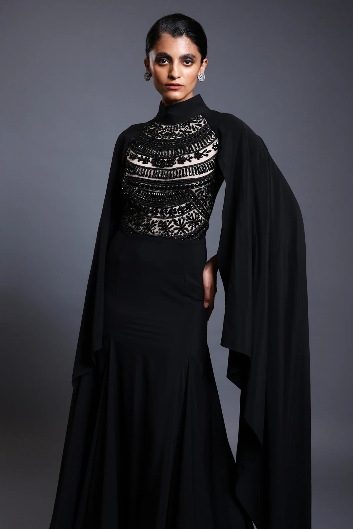 CF crystal gown black