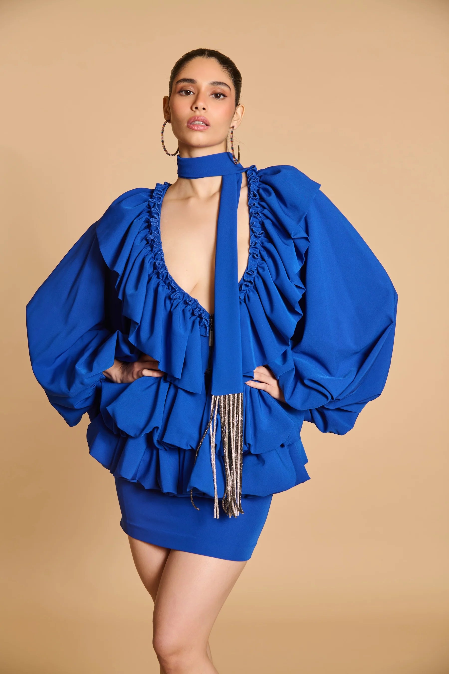 Spectrum crystal rope stole blue