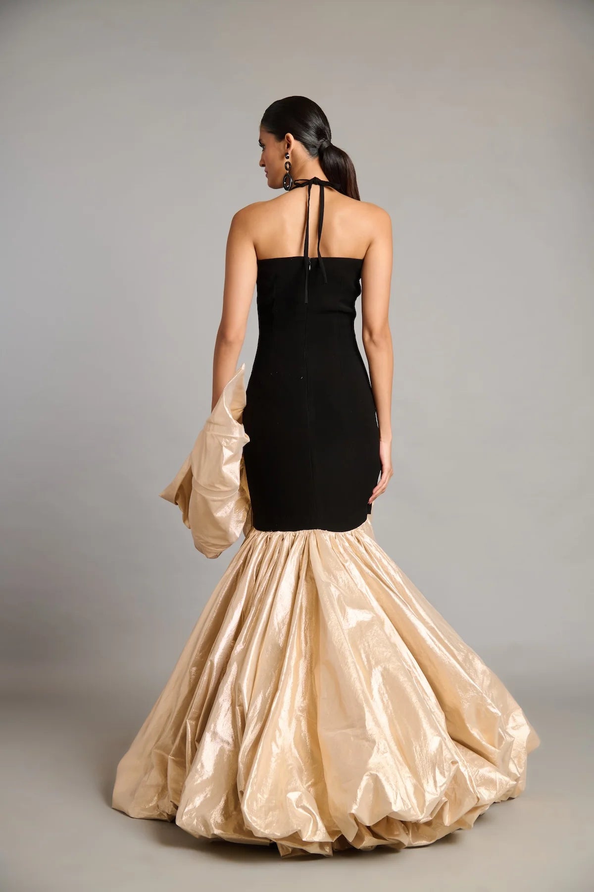 NS gold bauble bow gown
