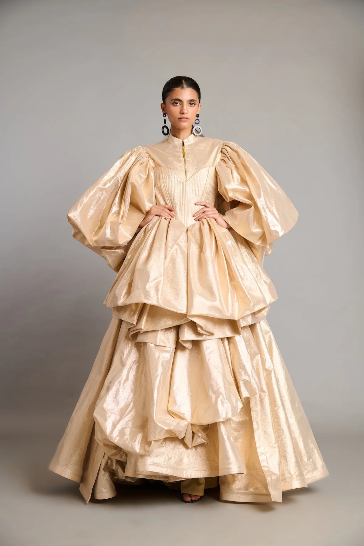 NS gold bauble layered skirt