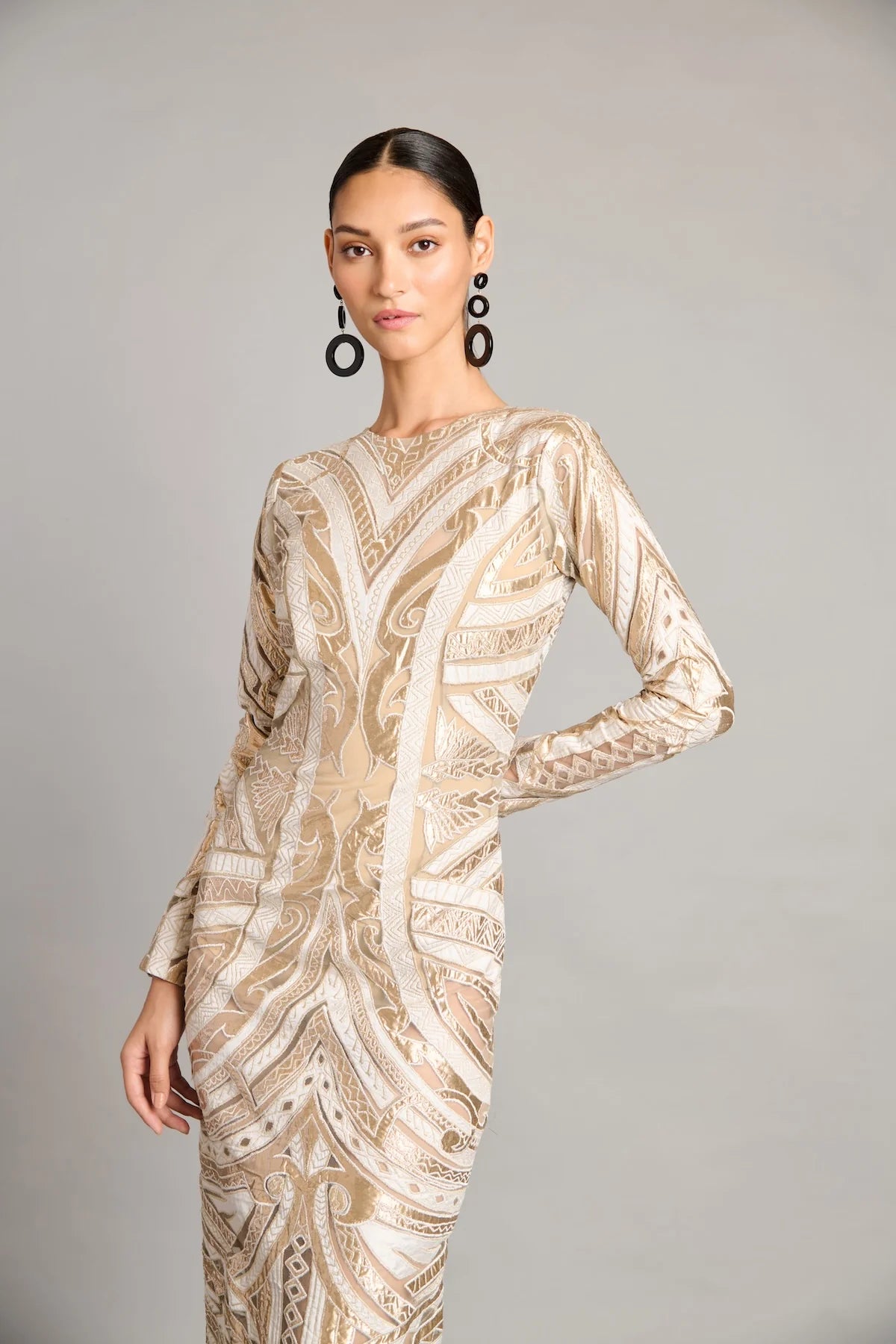 NS ivory gold applique gown