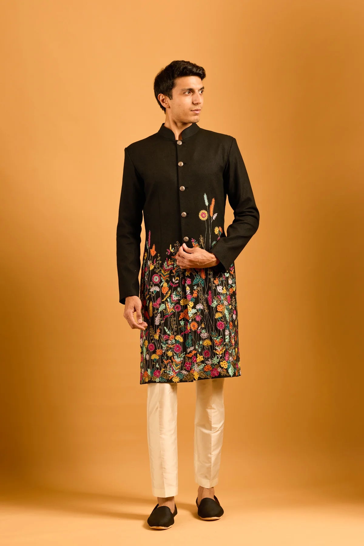 Trifecta Black Forest crystal sherwani