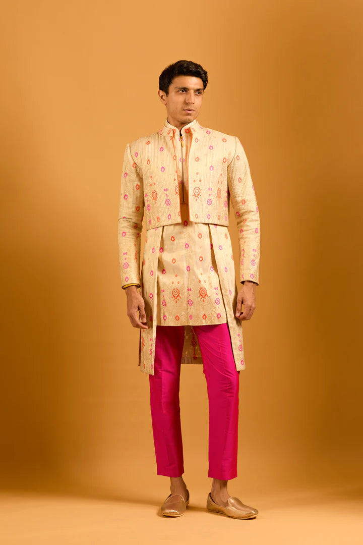 Trifecta fuschia-orange booty crop jacket