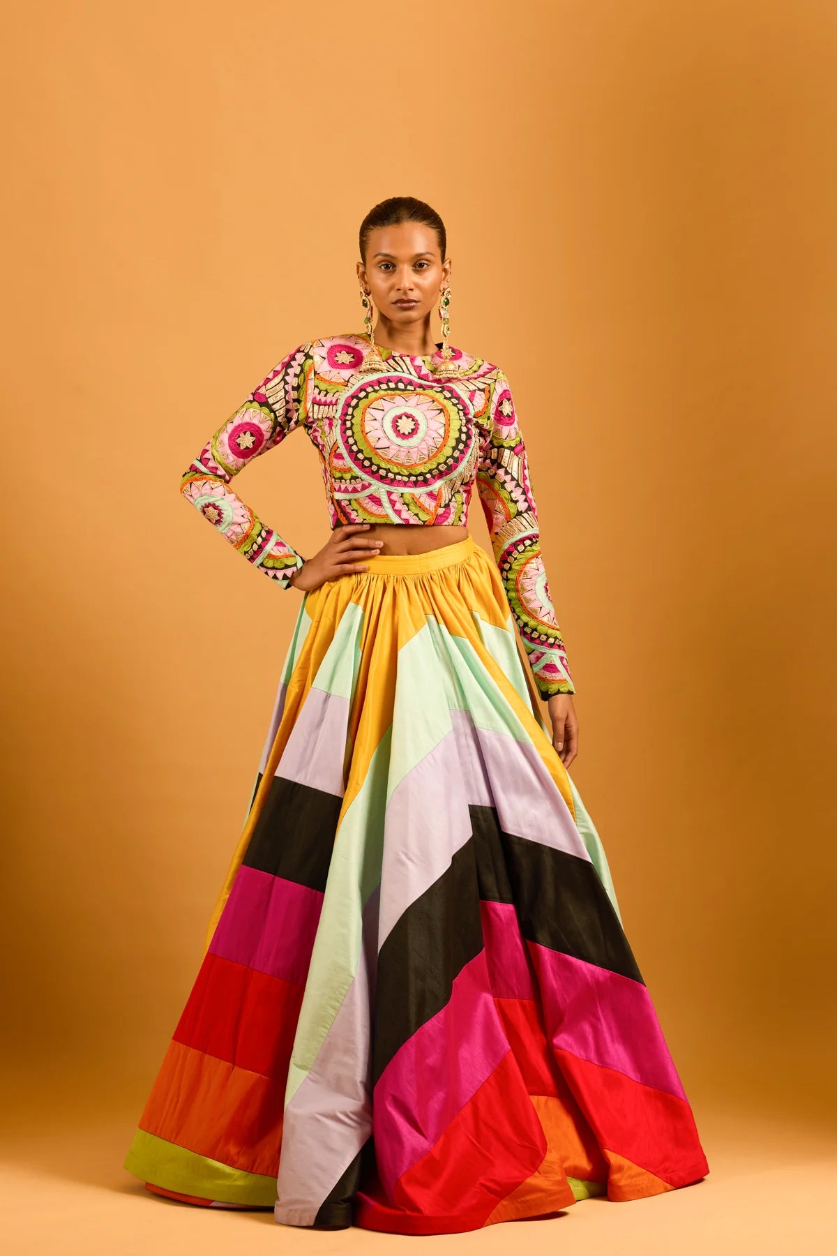 Trifecta multicolor mandala top