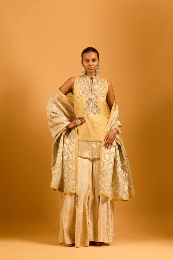 Trifecta gold mix media sharara set