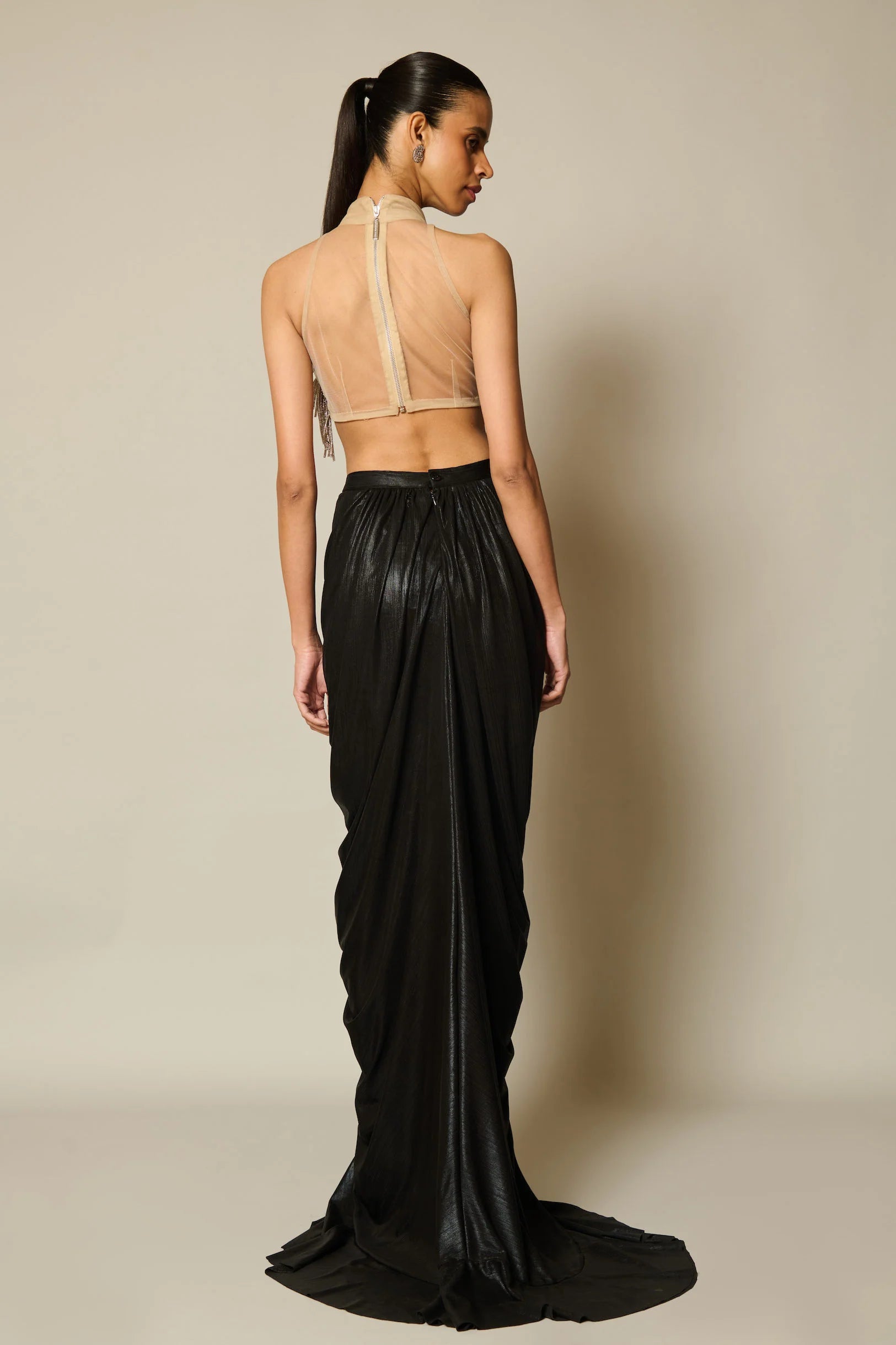 Liquid drape skirt
