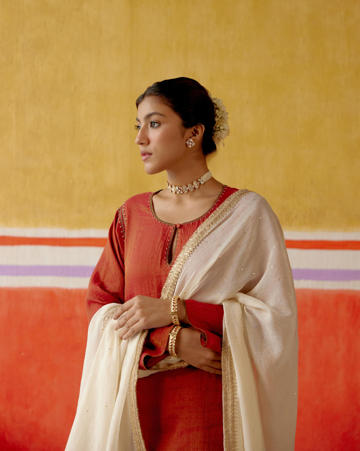 Sindoor Beaded Kurta Set