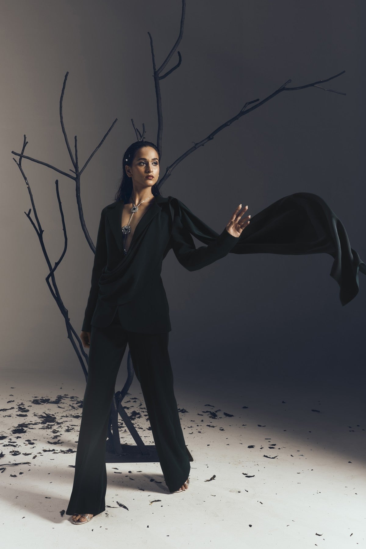 TEAL DRAPE COAT & PANT