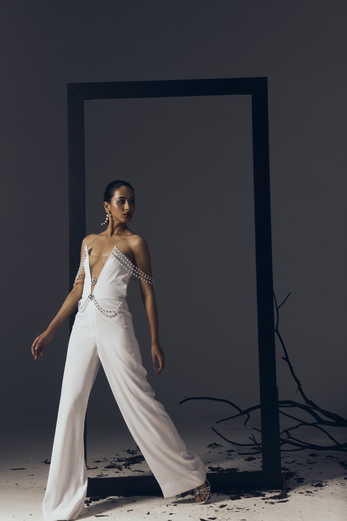 PLUNGE NECK JUMPSUIT
