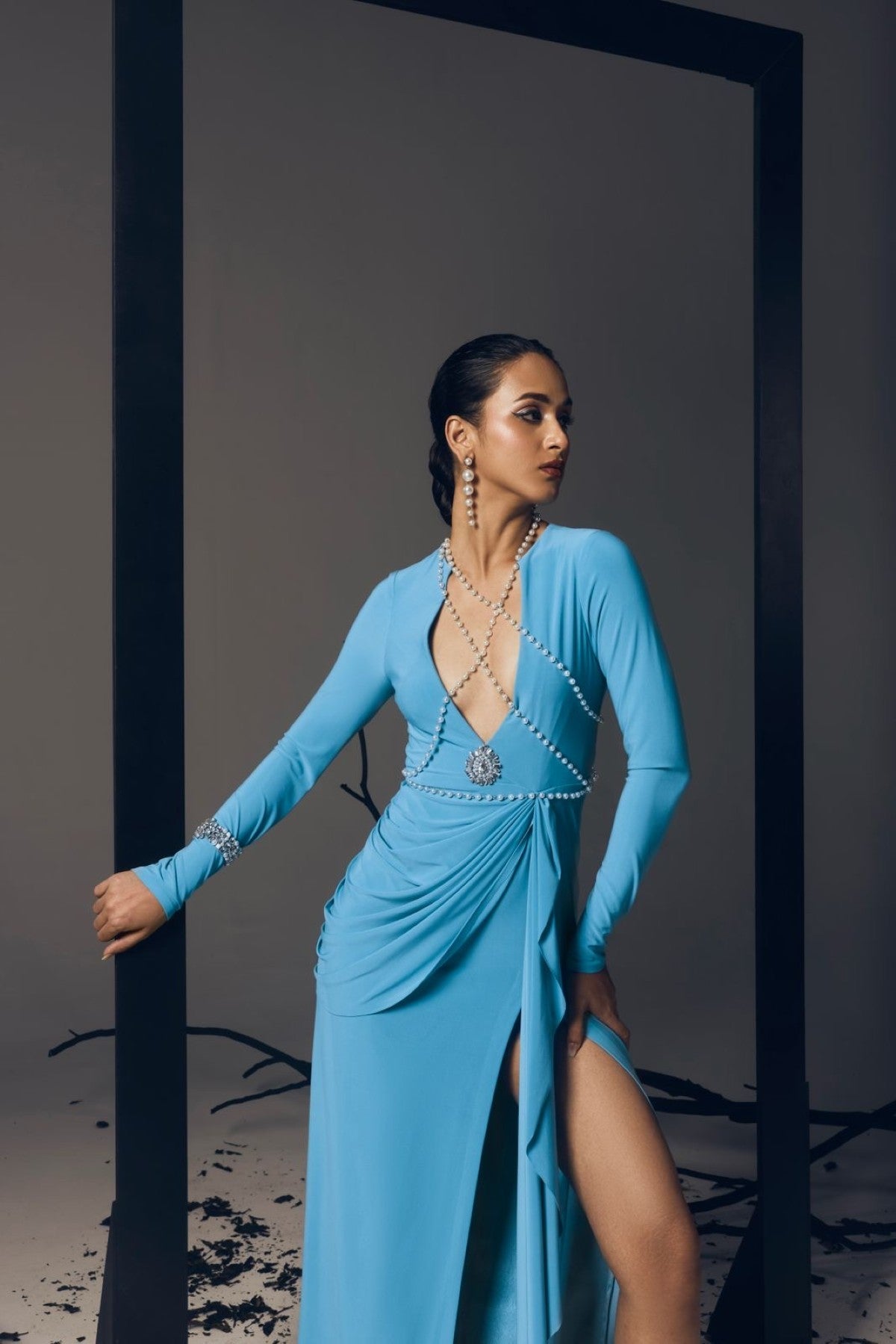 DRAPE MIDI DRESS