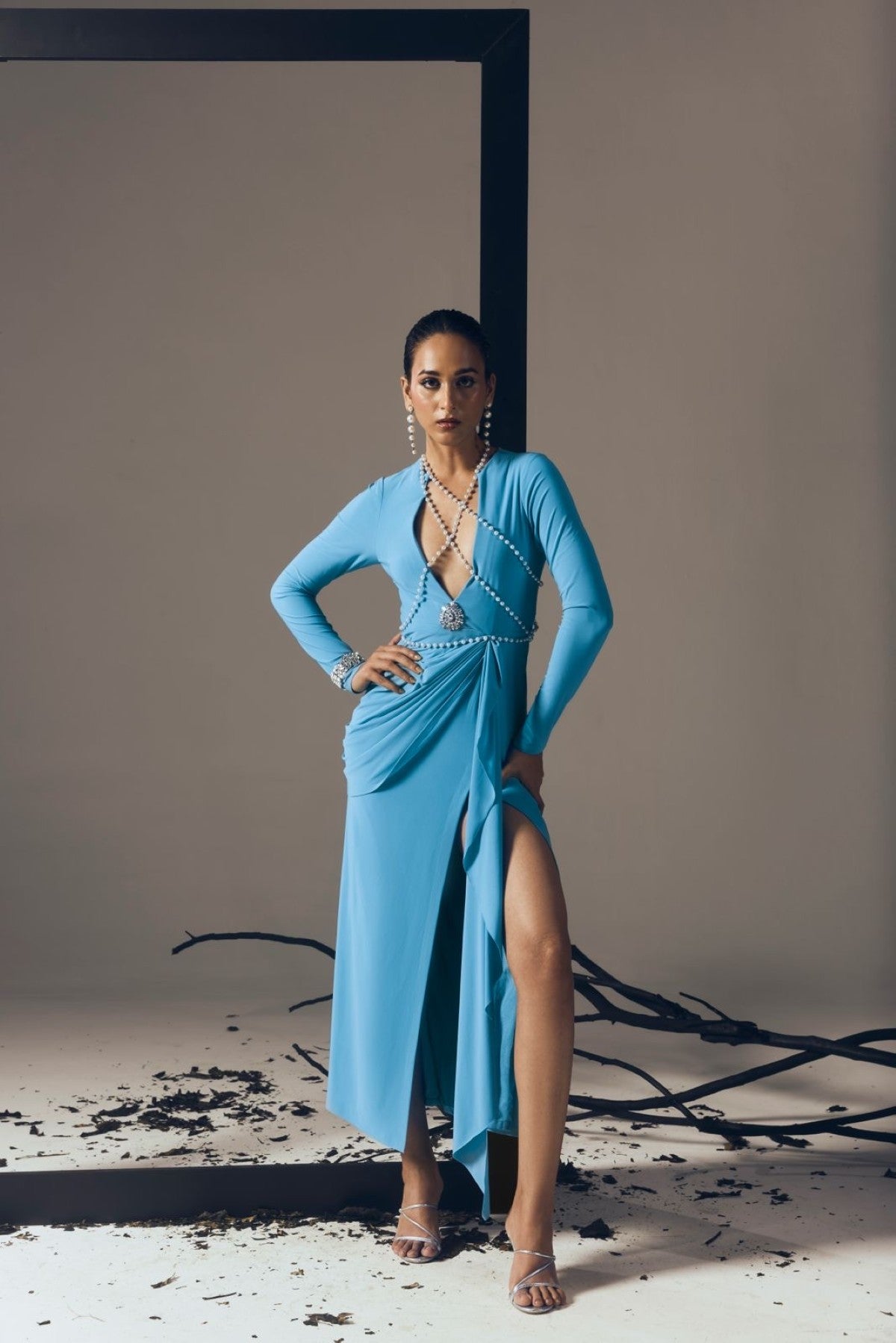 DRAPE MIDI DRESS