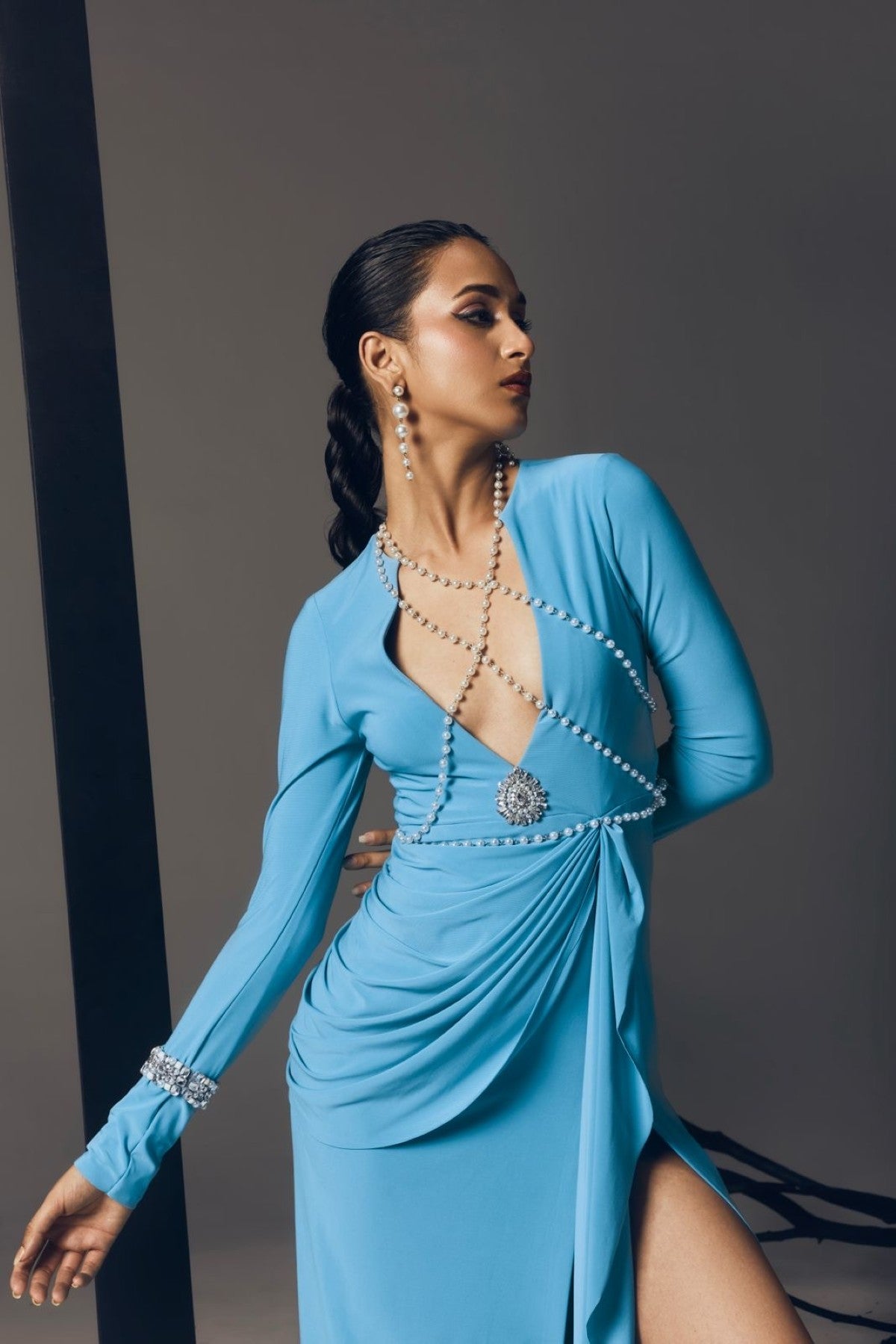 DRAPE MIDI DRESS