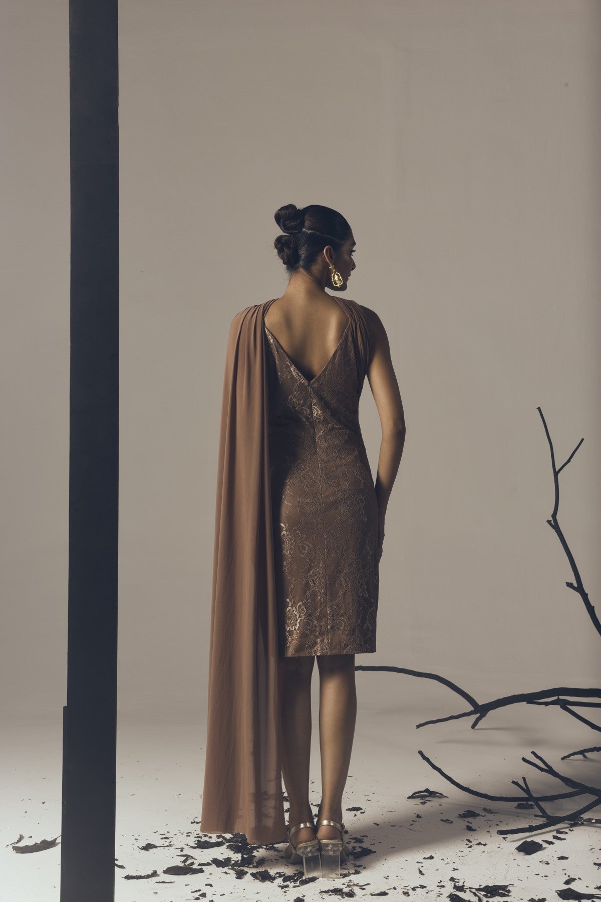 MOLTEN CHOCOLATE LACE DRESS