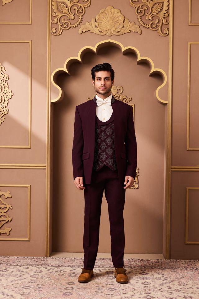 Burgundy Tuxedo Pant