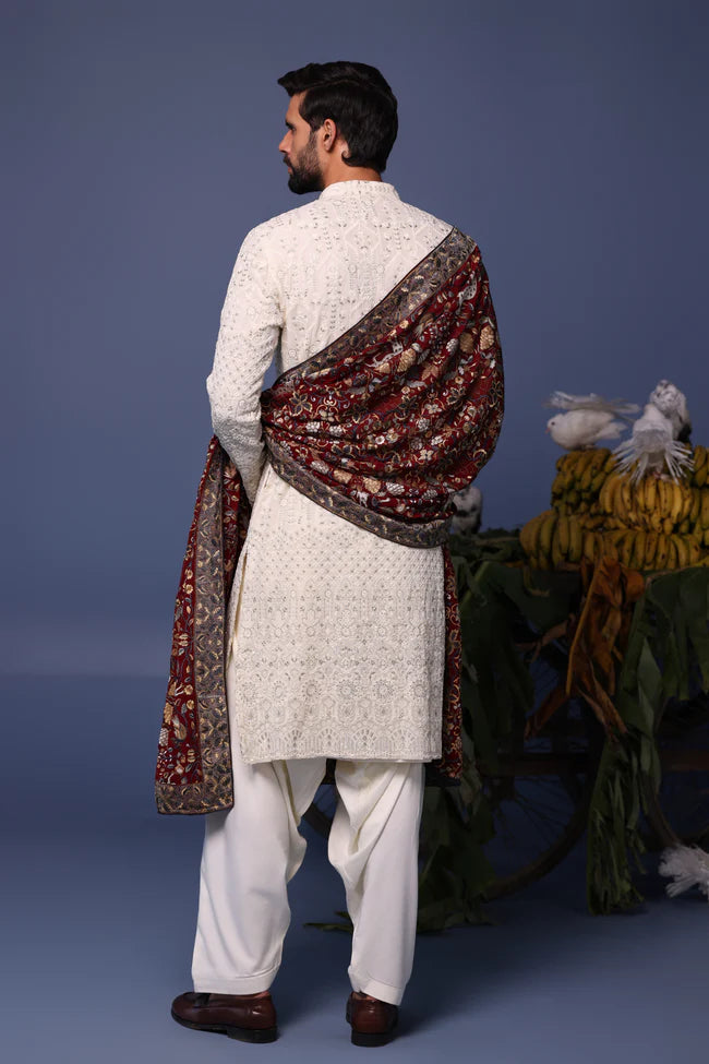 Tajdaar Ivory Kurta Set