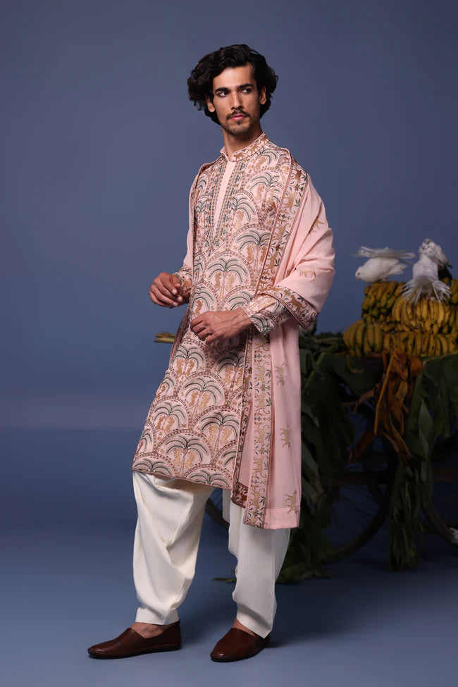 Avik Cheetah Pink Kurta Set