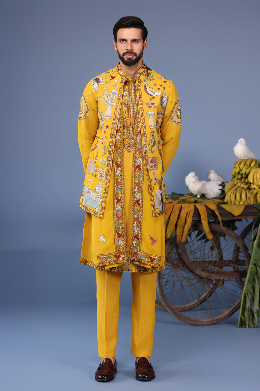 Kainaat Haldi Kurta Jacket Set