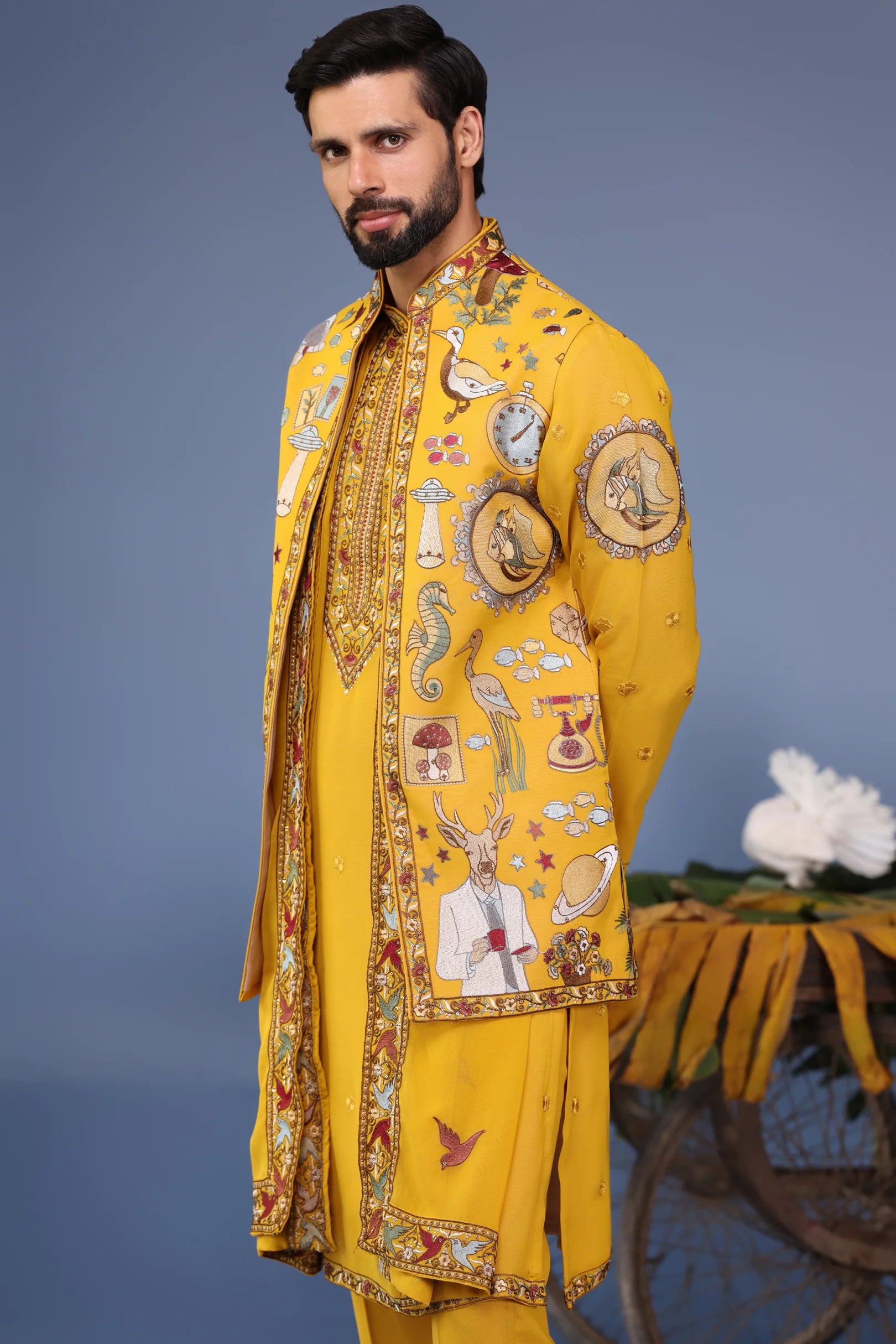 Kainaat Haldi Kurta Jacket Set