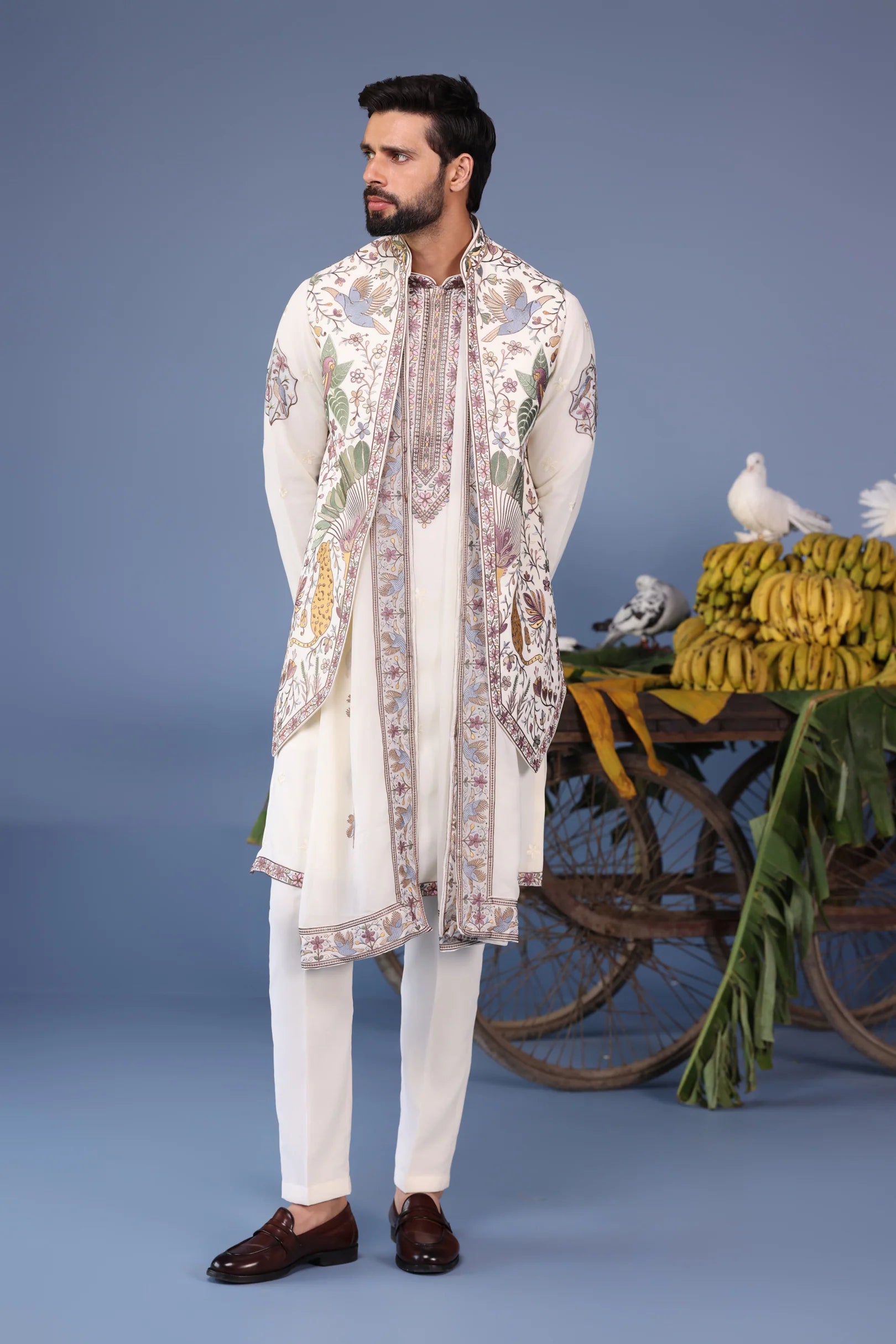Asim Wild Grace Ivory Kurta Jacket Set