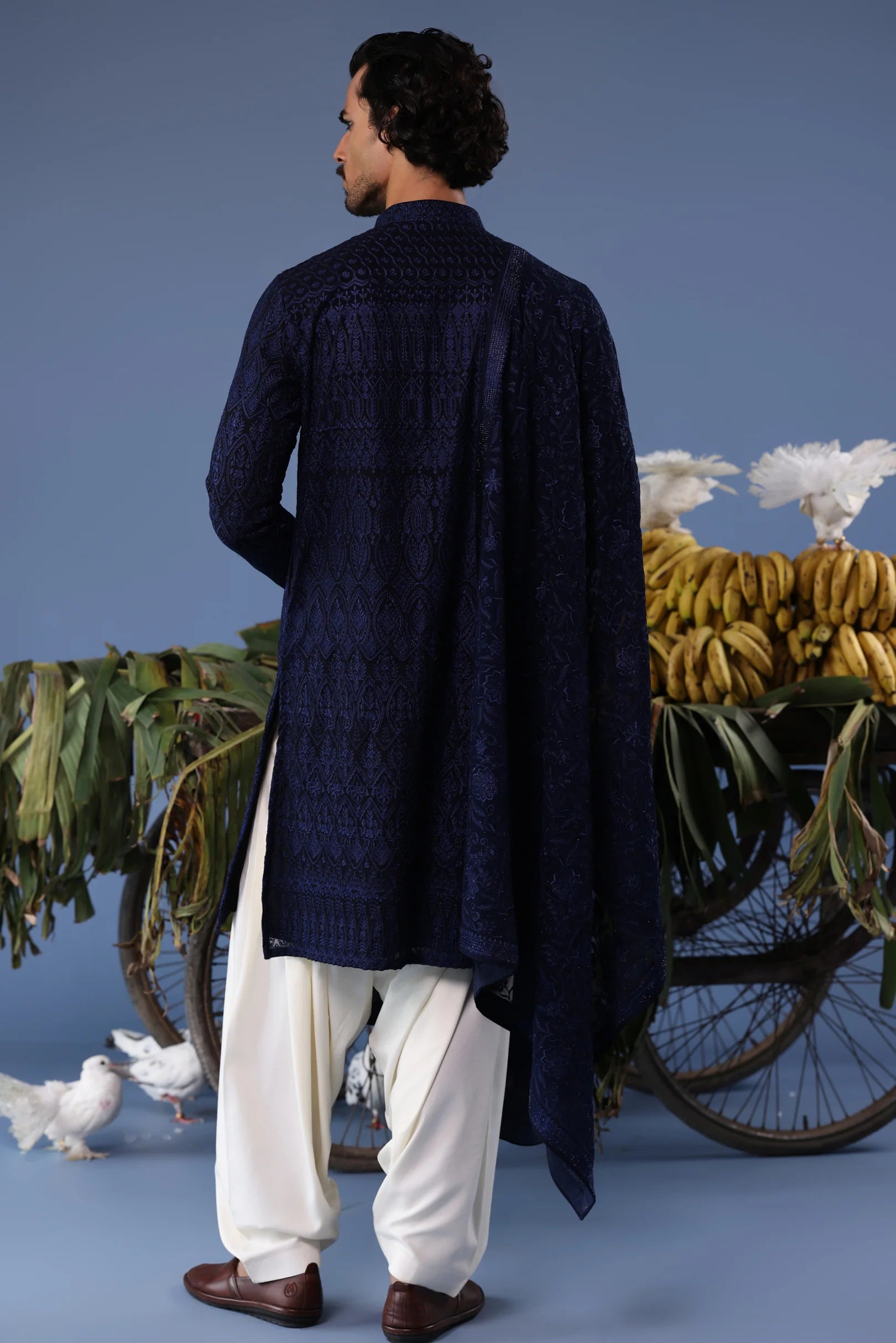 Daniyaal Navy blue Kurta Set