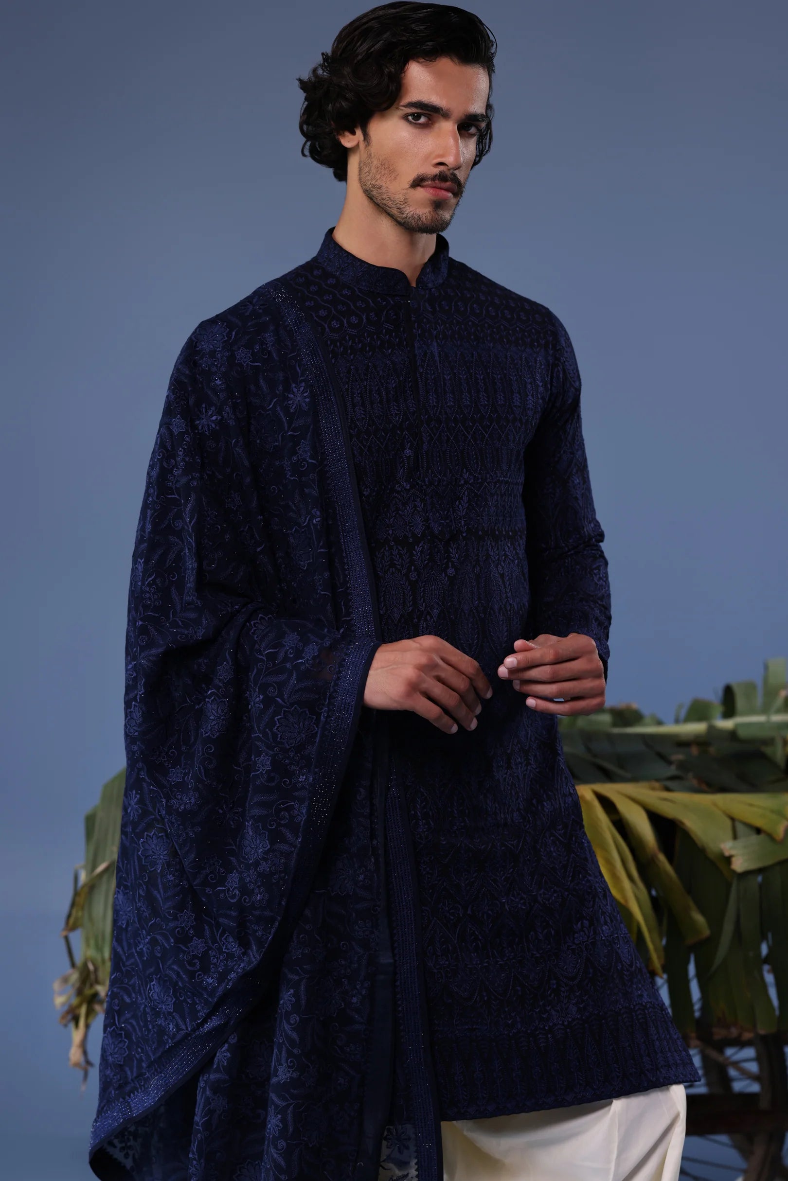 Daniyaal Navy blue Kurta Set