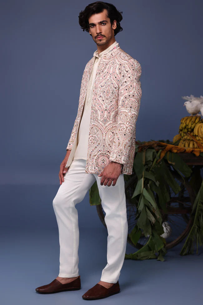 Idrees Kashmiri Multi Coloured Jodhpuri Set