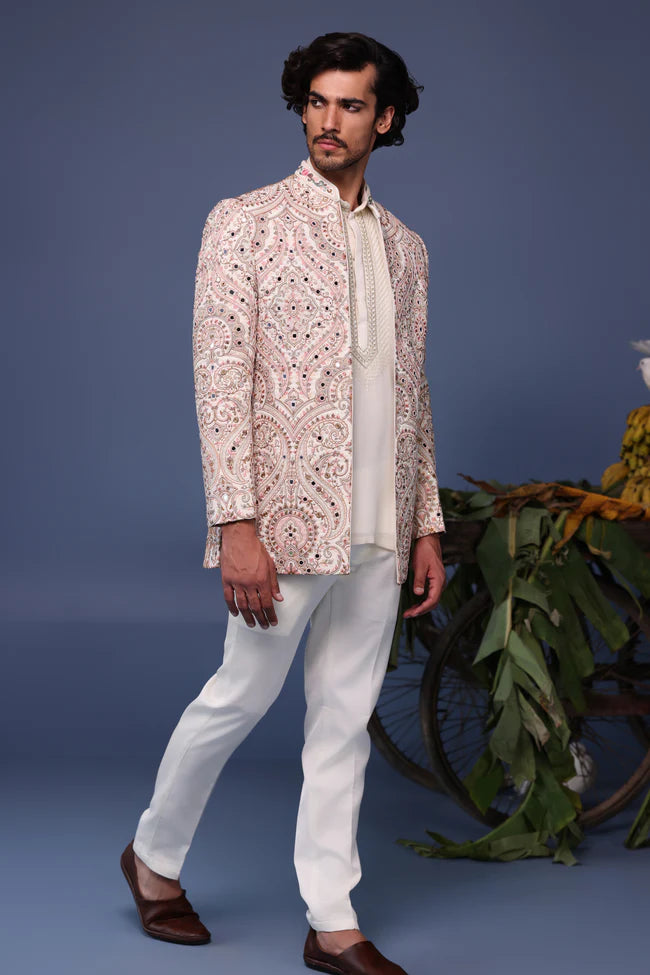 Idrees Kashmiri Multi Coloured Jodhpuri Set