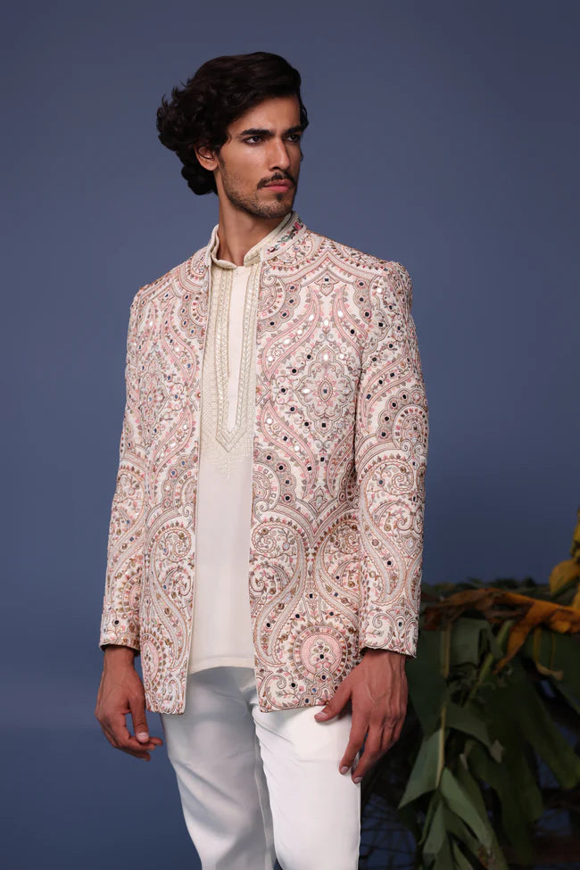 Idrees Kashmiri Multi Coloured Jodhpuri Set