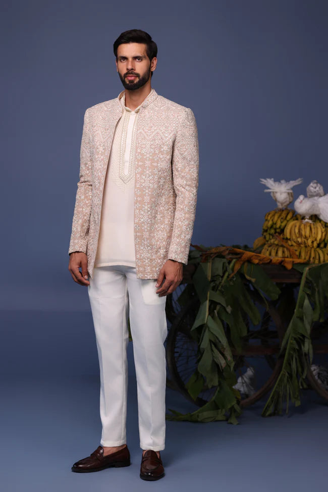Shehzad Beige Jodhpuri Set