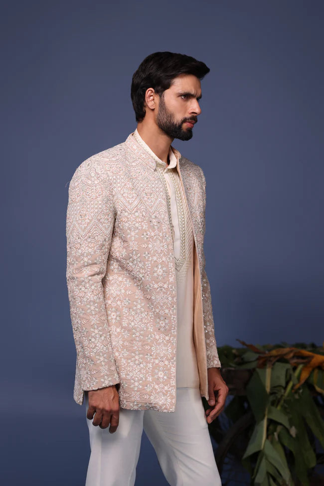 Shehzad Beige Jodhpuri Set