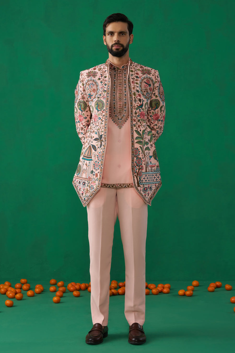 FOUNTAIN PINK JODHPURI SET