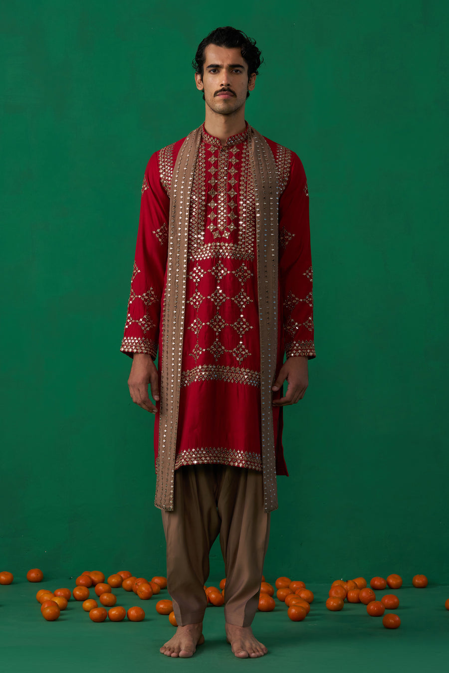 DARPAN RED KURTA SET