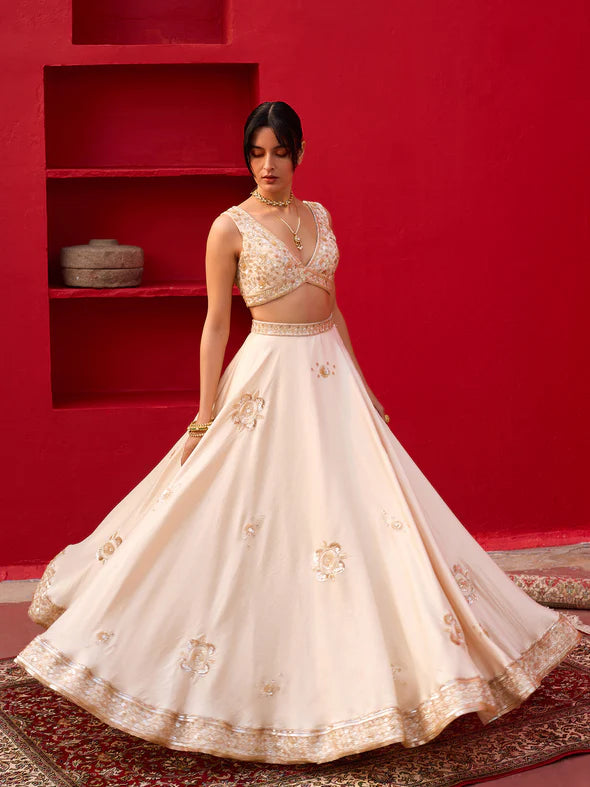 VANILLA GOLD LEHENGA SET