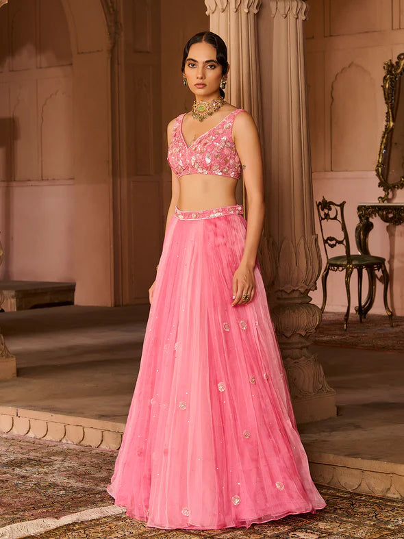 Petal Fade Organza Lehenga Set