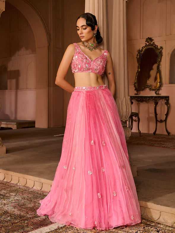 Petal Fade Organza Lehenga Set